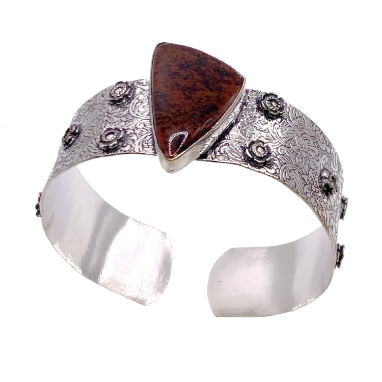 925 Sterling Silver Mahogany Obsidian Gemstone Bracelet